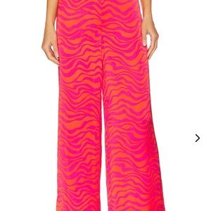 Lovers + Friends Pink and Orange Wide Leg Pants
